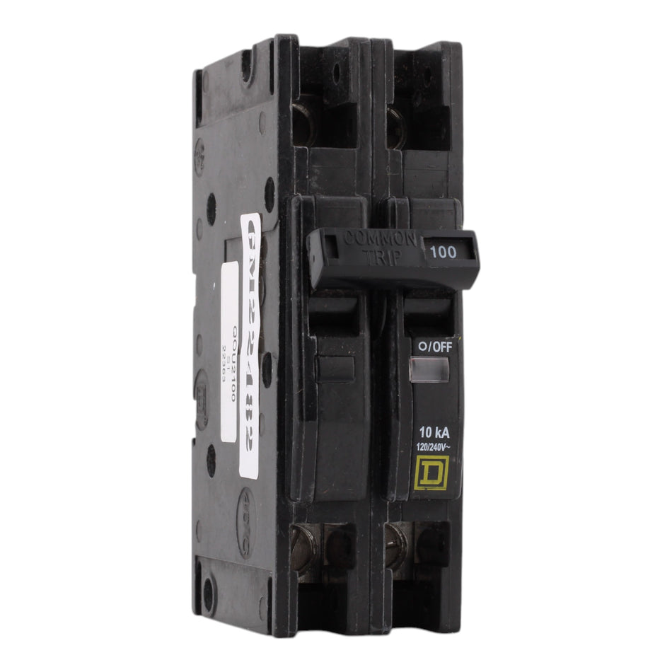 Square D QOU2100, 100 Amps, 120/240 Volts, Double Pole, Miniature Circuit Breaker, Standard Trip, Unit Mount