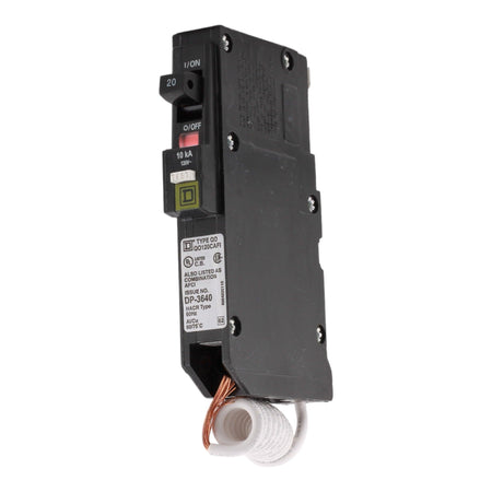 Square D QO120CAFI 20 Amp Single Pole 120V Pigtail-Neutral AFCI Arc Fault Circuit Breaker UL