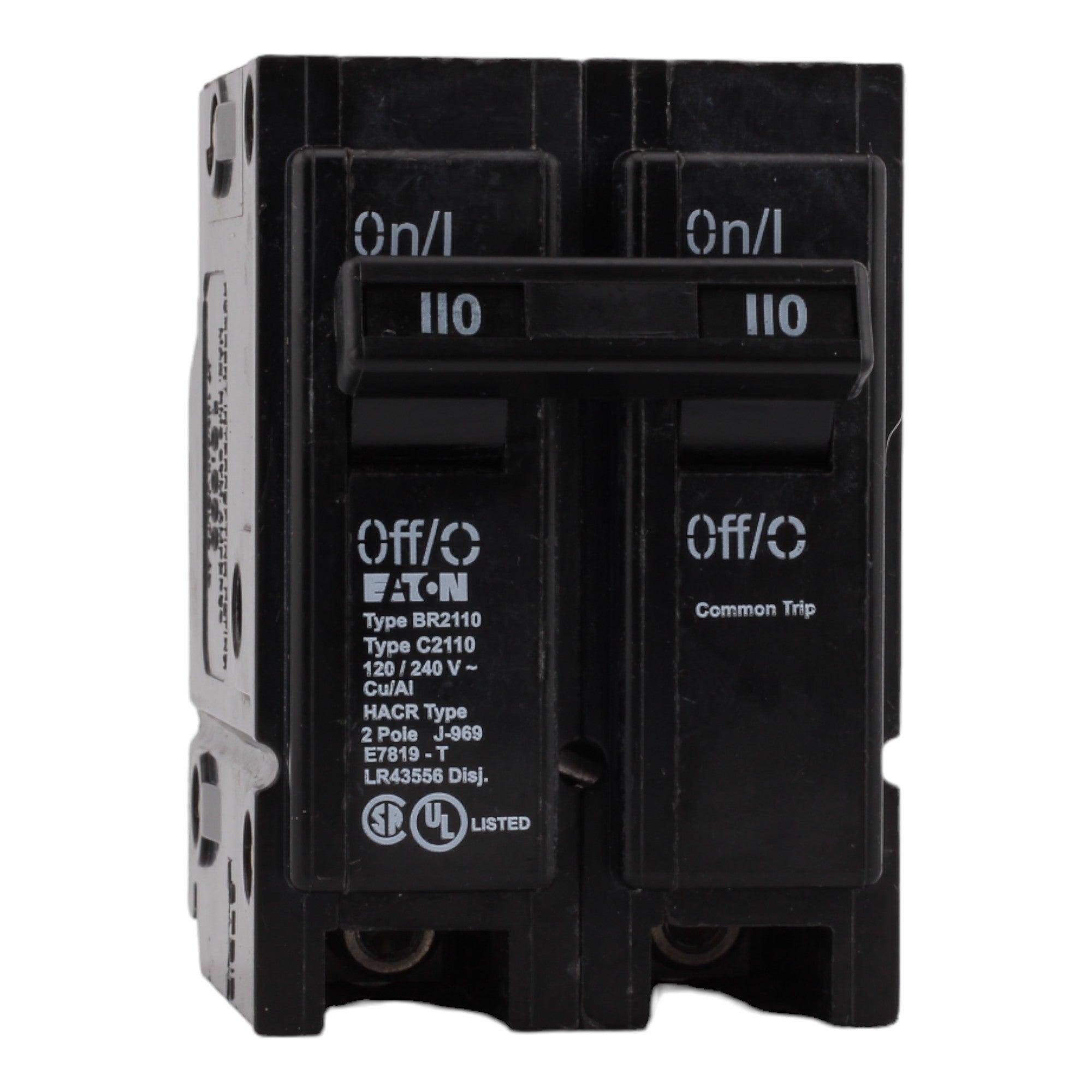 Eaton BR2110 110 Amp Double Pole 240V Plug-In Standard Trip Circuit Breaker UL