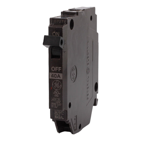 GE THQP140 40 Amp Single-Pole Circuit Breaker - 120/240V, 10kA, Plug-In, UL Listed