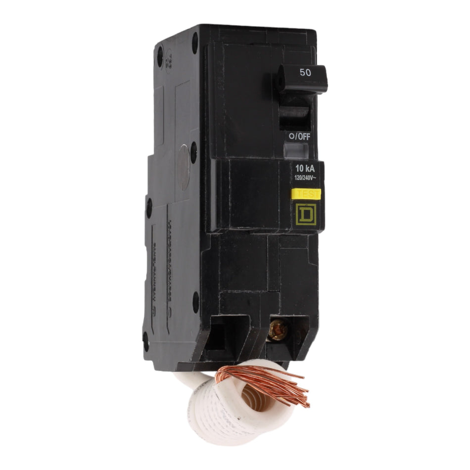 Square D QO250GFIC 50 Amps 120/240 Volts 2-Pole Ground Fault Circuit Breaker with Pigtail Plug-In for QO Panels