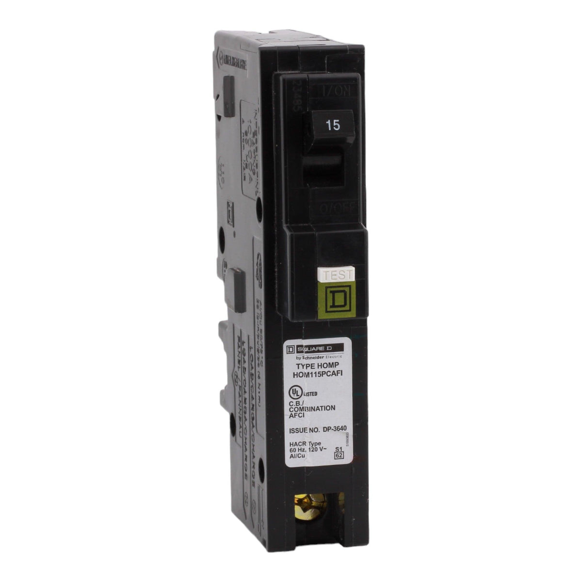 Square D HOM115PCAFI 15 Amp Single Pole 120V Plug-On Neutral AFCI Arc Fault Circuit Breaker UL - RES LLC Store