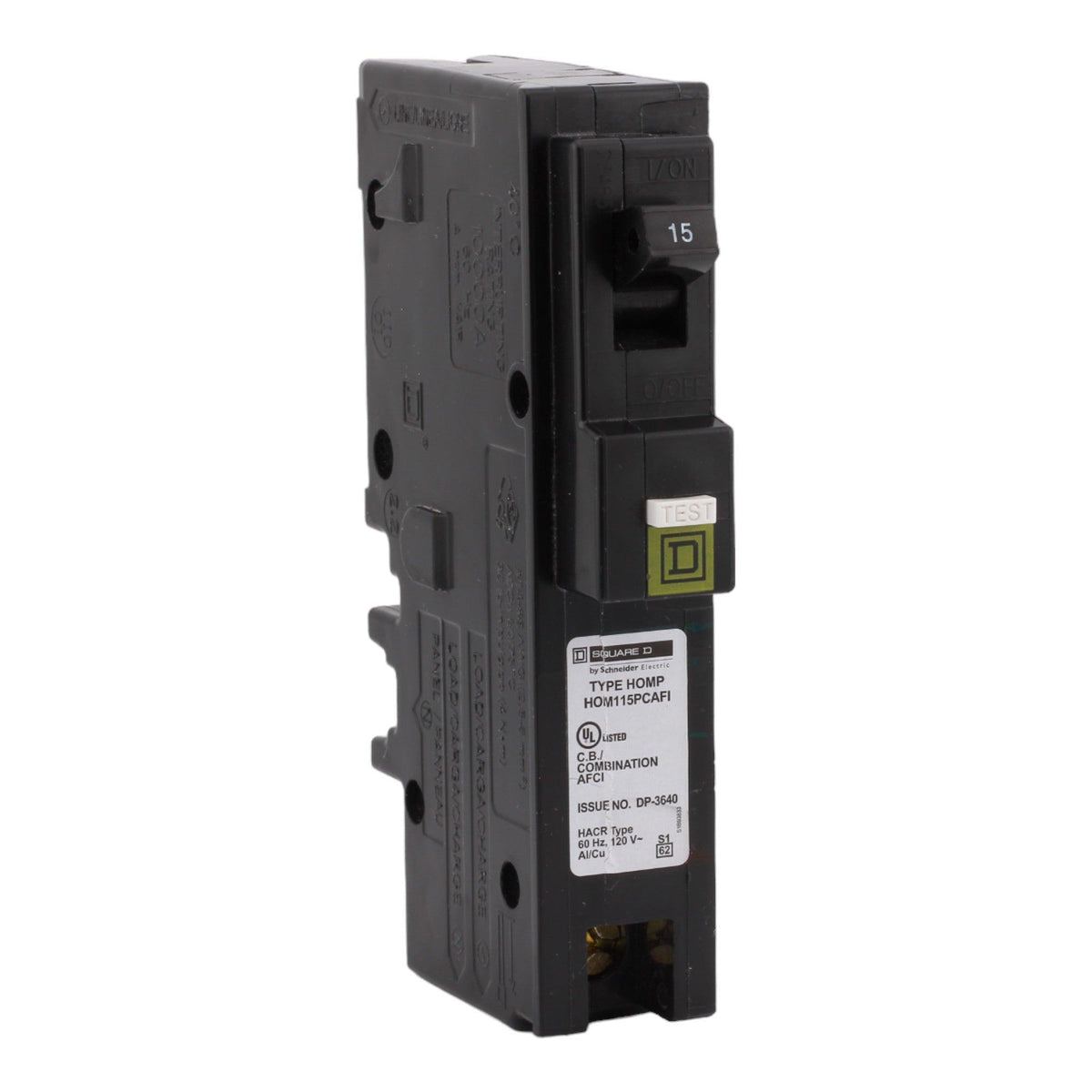 Square D HOM115PCAFI 15 Amp Single Pole 120V Plug-On Neutral AFCI Arc Fault Circuit Breaker UL - RES LLC Store