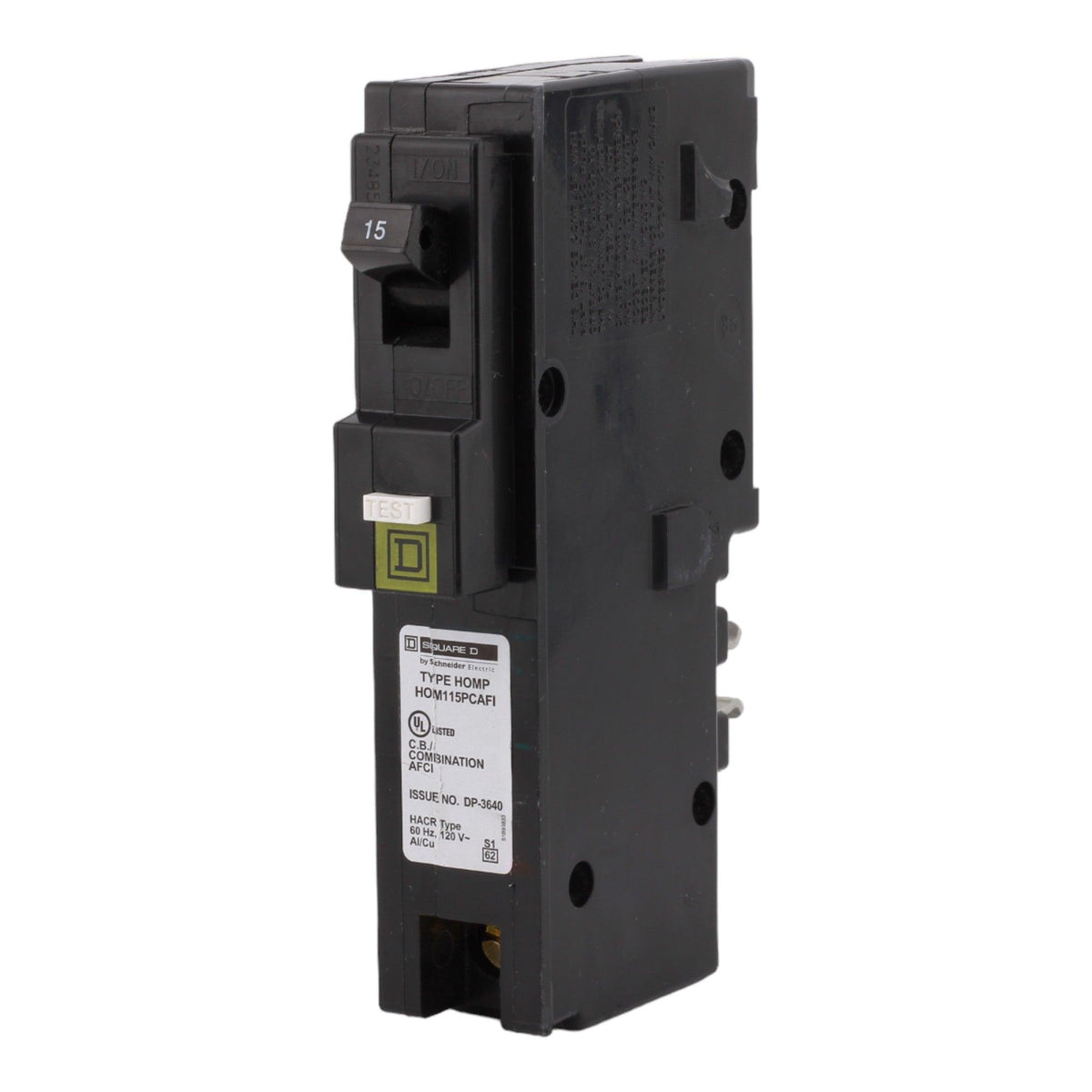 Square D HOM115PCAFI 15 Amp Single Pole 120V Plug-On Neutral AFCI Arc Fault Circuit Breaker UL - RES LLC Store