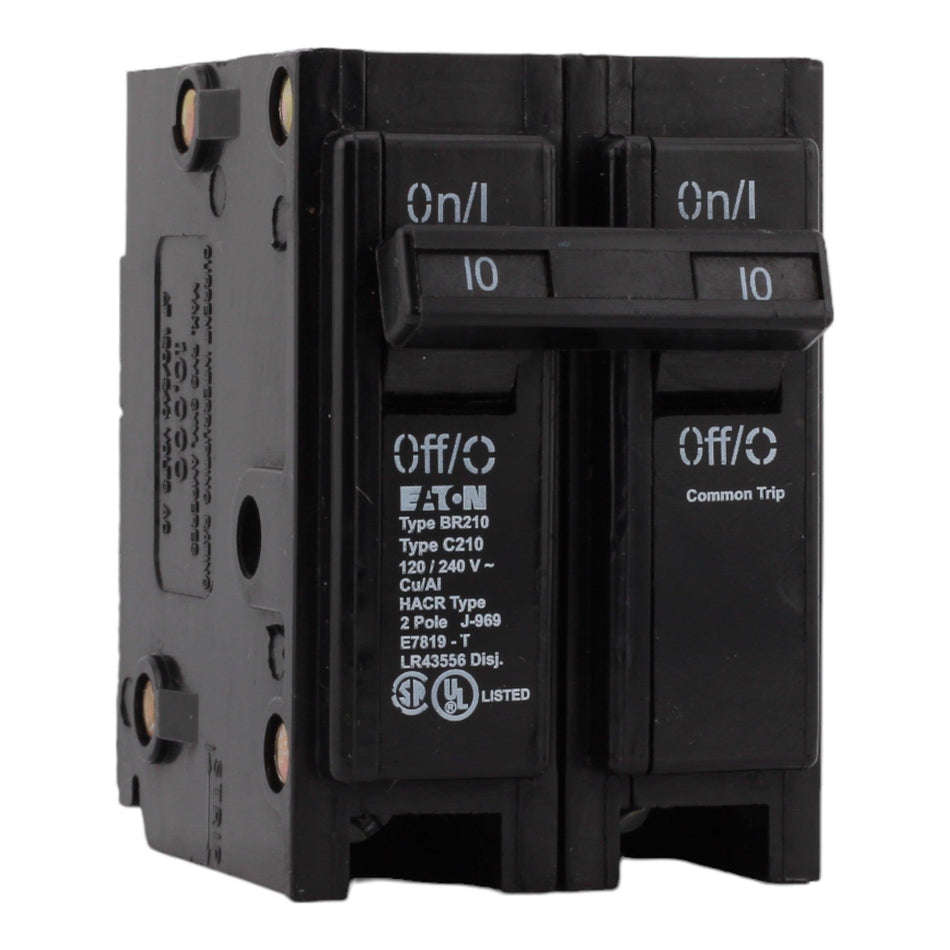 Eaton BR210 10 Amp Double Pole 240V Plug-In Standard Trip Circuit Breaker UL