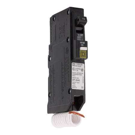 Square D QO115CAFI 15 Amp Single Pole 120V Pigtail-Neutral AFCI Arc Fault Circuit Breaker UL