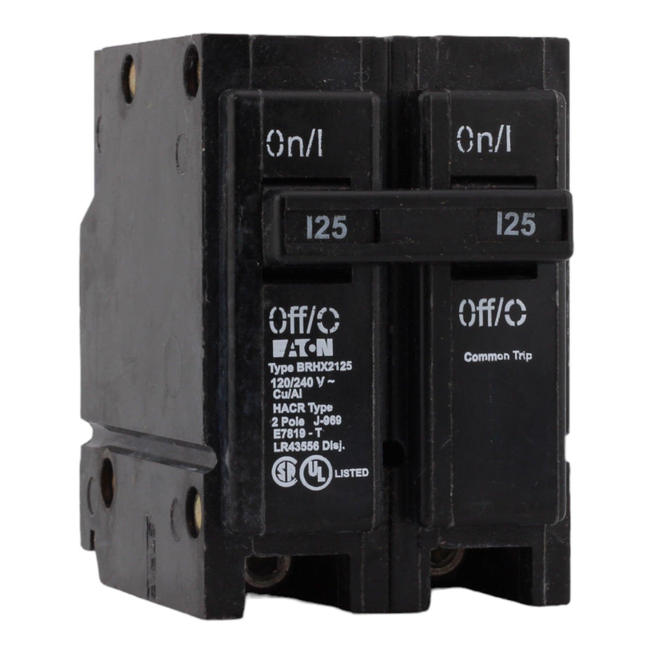 Eaton BRHX2125 125 Amp Double Pole 240V Plug-In Standard Trip Circuit Breaker UL