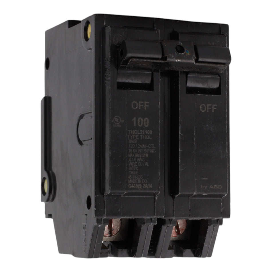 GE THQL21100P 100 Amps 120/240 Volts Two-Pole Standard Circuit Breaker Plug-In for Load Centers