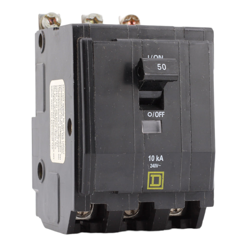 Square D QOB350 50 Amp 3 Pole 240V Standard Trip Bolt-On Circuit Breaker UL