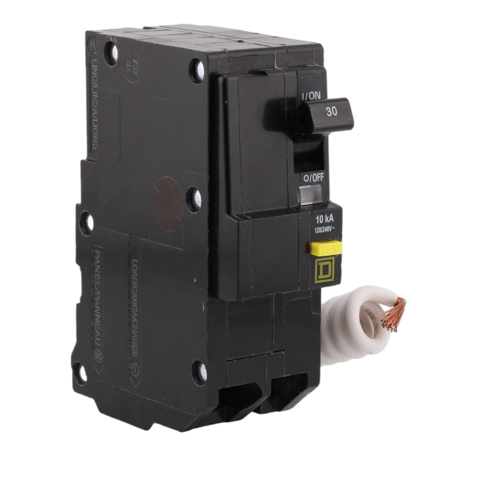 Square D QO230GFIC 30 Amps 120/240 Volts 2-Pole GFCI Ground Fault Circuit Breaker with Pigtail Plug-In for QO Panels