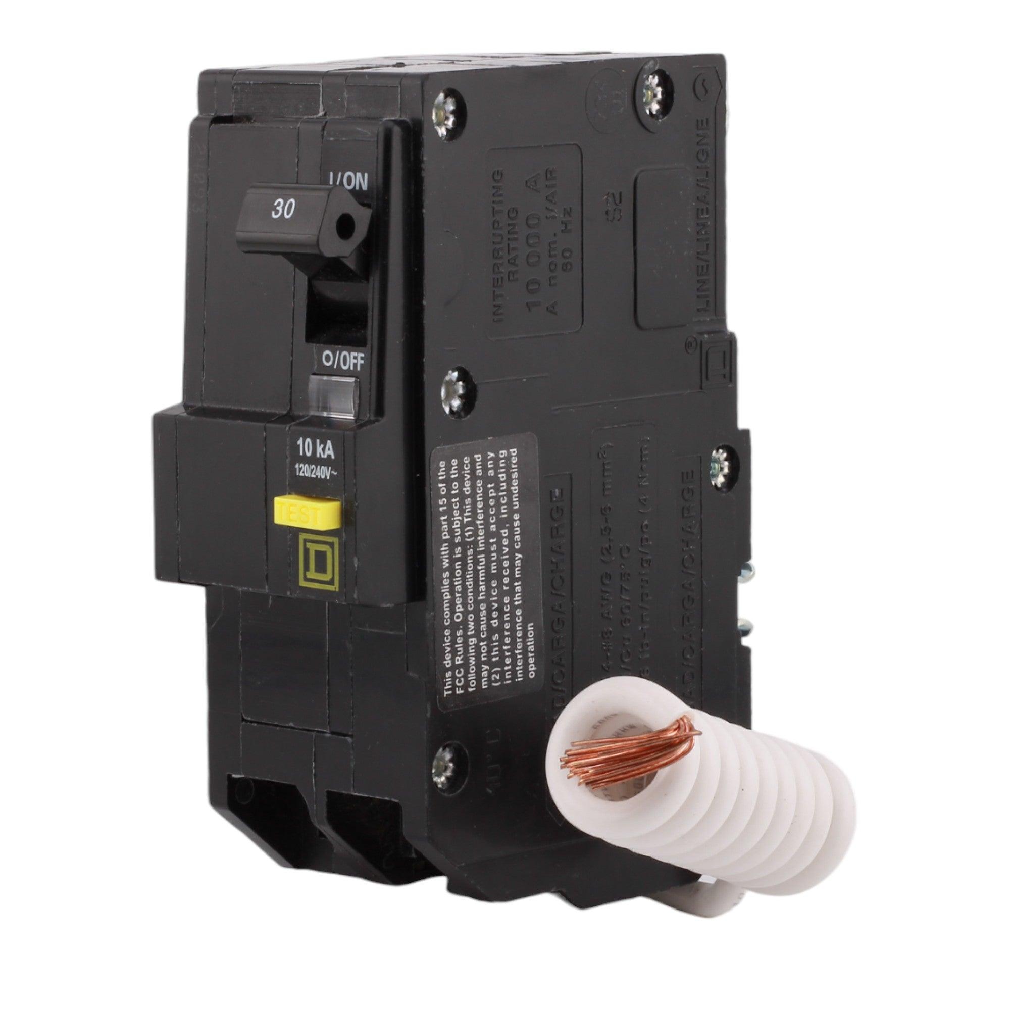 Square D QO230GFI 30 Amp Double Pole 240V Pigtail-Neutral GFCI Ground Fault Circuit Breaker UL - RES LLC Store