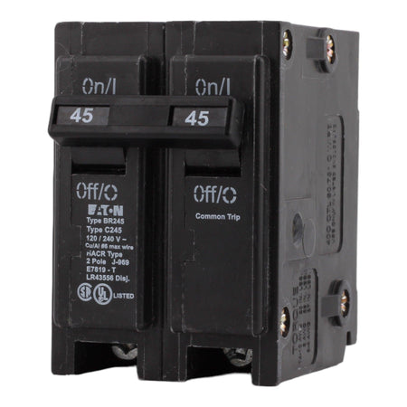 Eaton BR245 45 Amp Double Pole 240V Plug-In Standard Trip Circuit Breaker UL