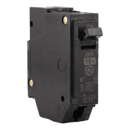 GE THQL1115 15 Amp Single Pole Circuit Breaker - 120/240V, Plug-In, UL Listed