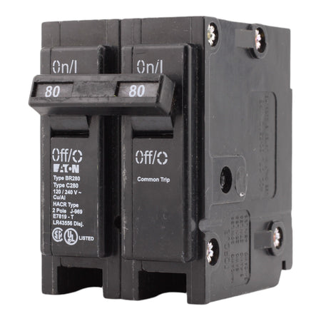 Eaton BR280 80 Amp Double Pole 240V Plug-In Standard Trip Circuit Breaker UL