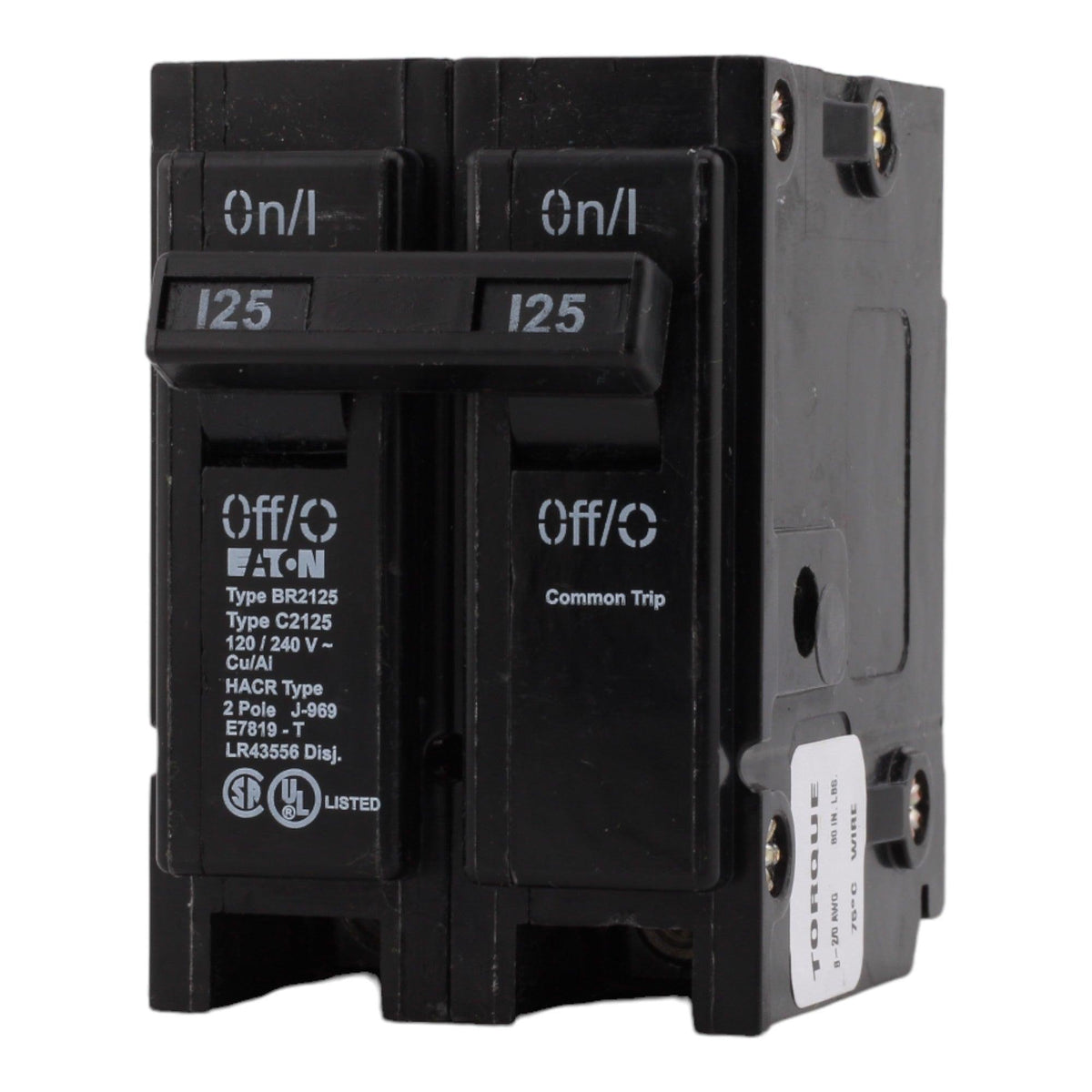 Eaton BR2125 125 Amp Double Pole 240V Plug-In Standard Trip Circuit Breaker UL - RES LLC Store