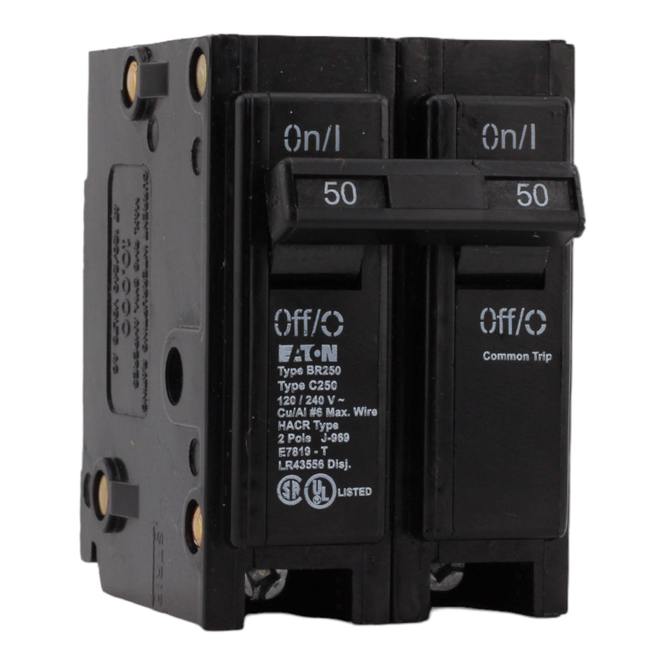 Eaton BR250 50 Amp Double Pole 240V Plug-In Standard Trip Circuit Breaker UL - RES LLC Store