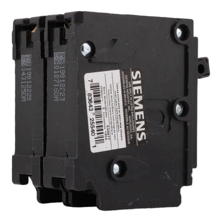 Siemens EQ9677 125 Amp Double Pole Circuit Breaker, Thermal Magnetic Trip, 240V, Plug-In, UL Listed