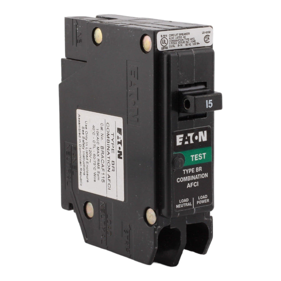 Eaton BRACAF115 15 Amp Single Pole 120V Pigtail-Neutral AFCI Arc Fault Circuit Breaker UL - RES LLC Store