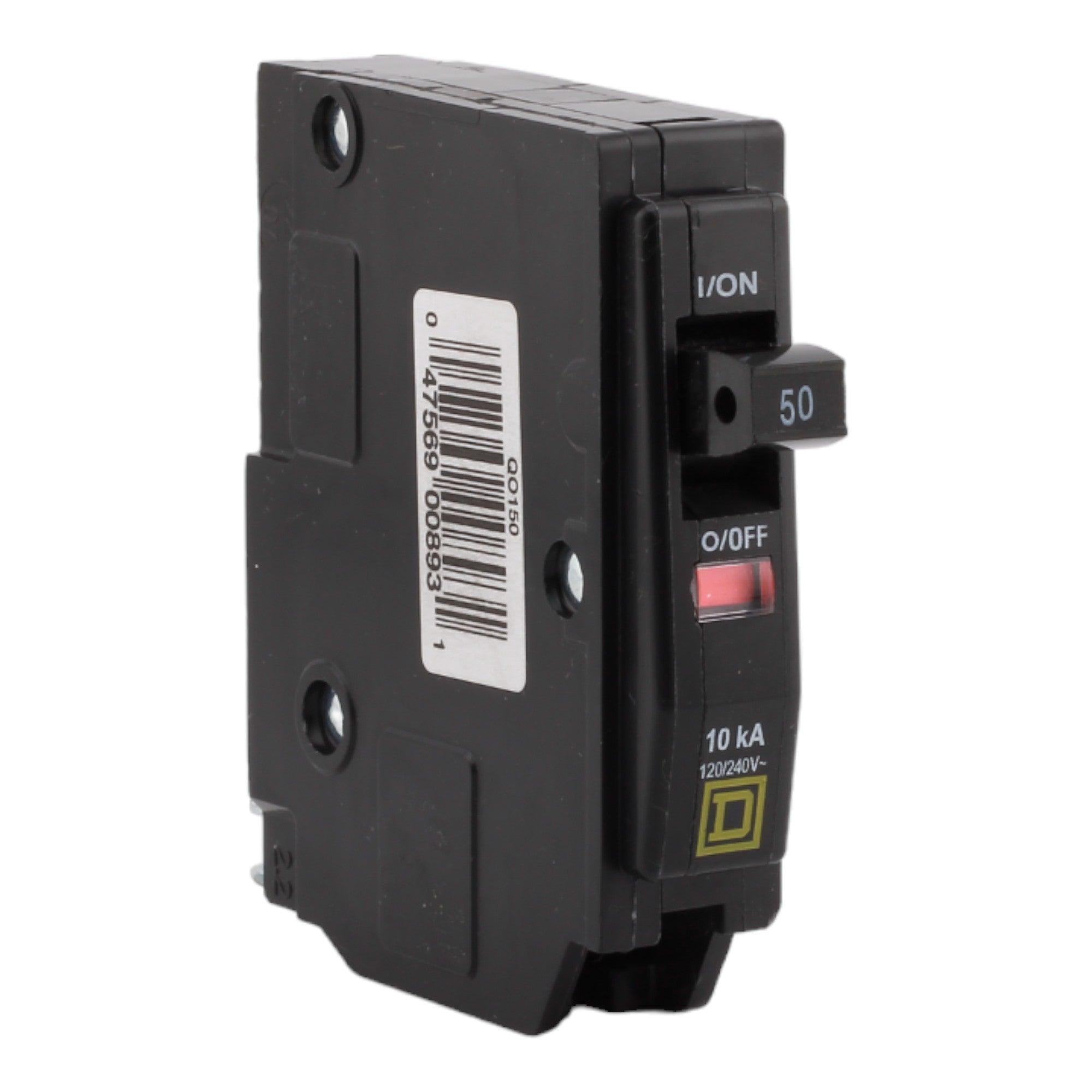 Square D QO150 50 Amp Single Pole 120V Plug-In Standard Trip Circuit Breaker UL