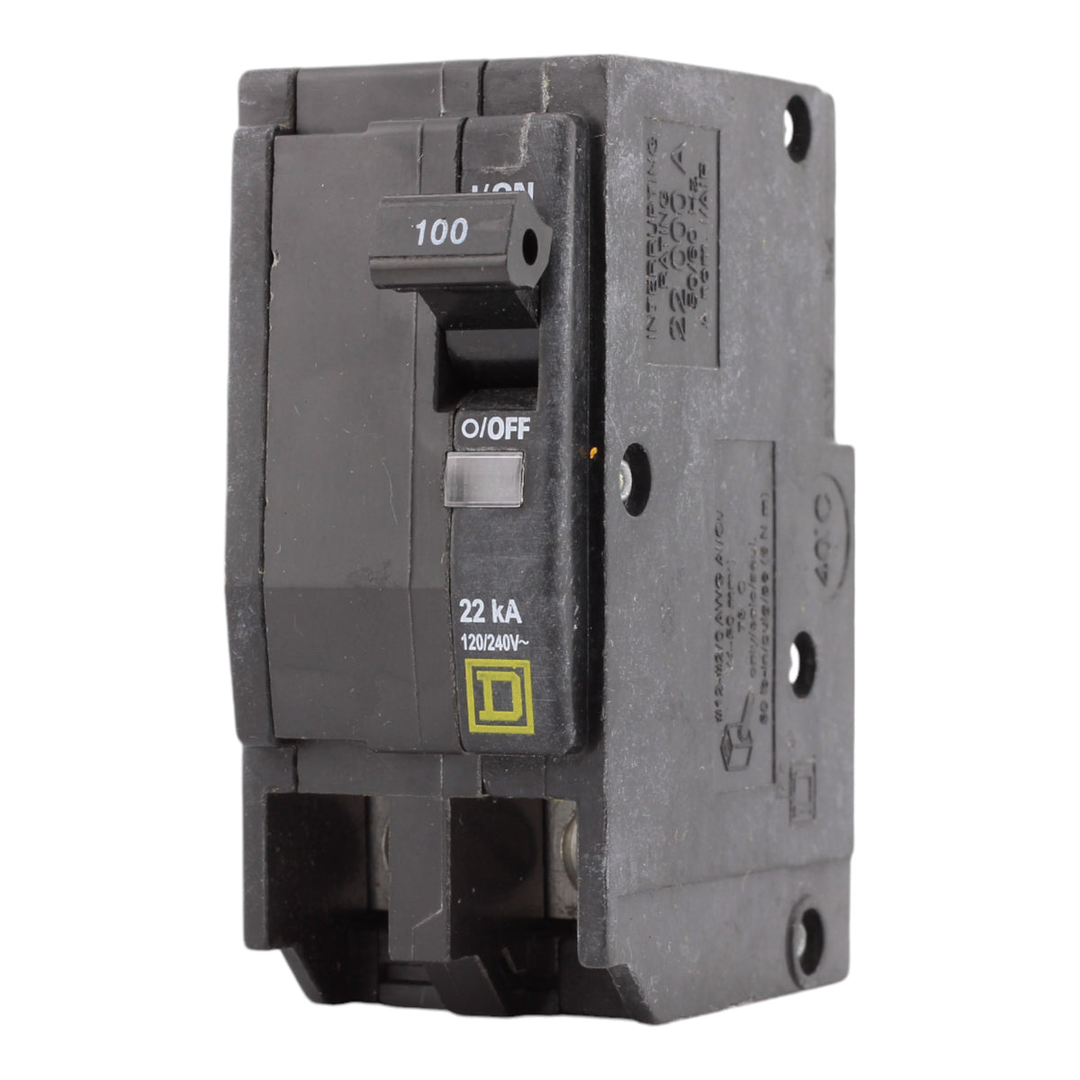 Square D QO2100VH 100 Amp Double Pole 240V Plug-In Standard Circuit Breaker UL