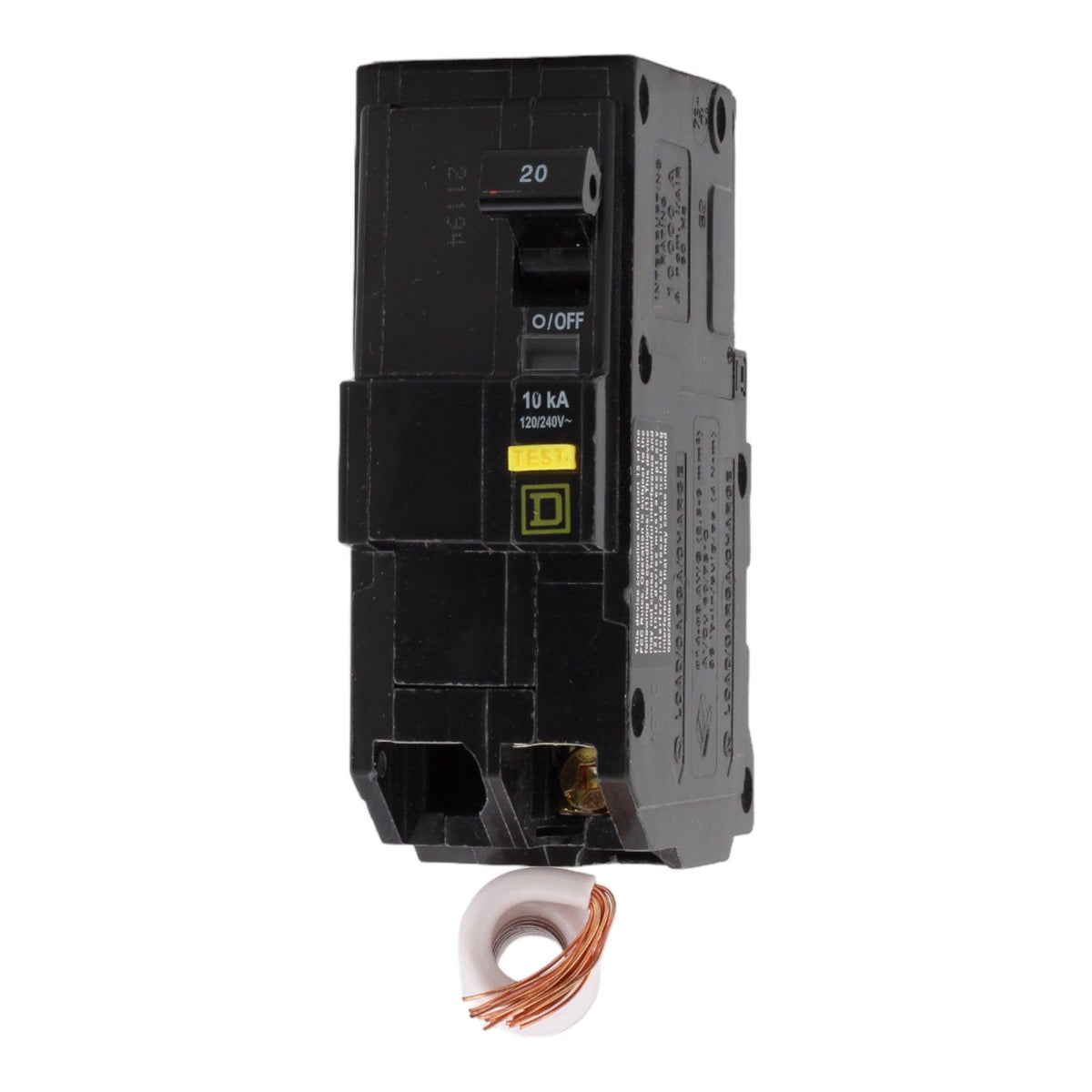 Square D QO220GFI 20 Amp Double Pole 240V Pigtail-Neutral GFCI Ground Fault Circuit Breaker UL - RES LLC Store