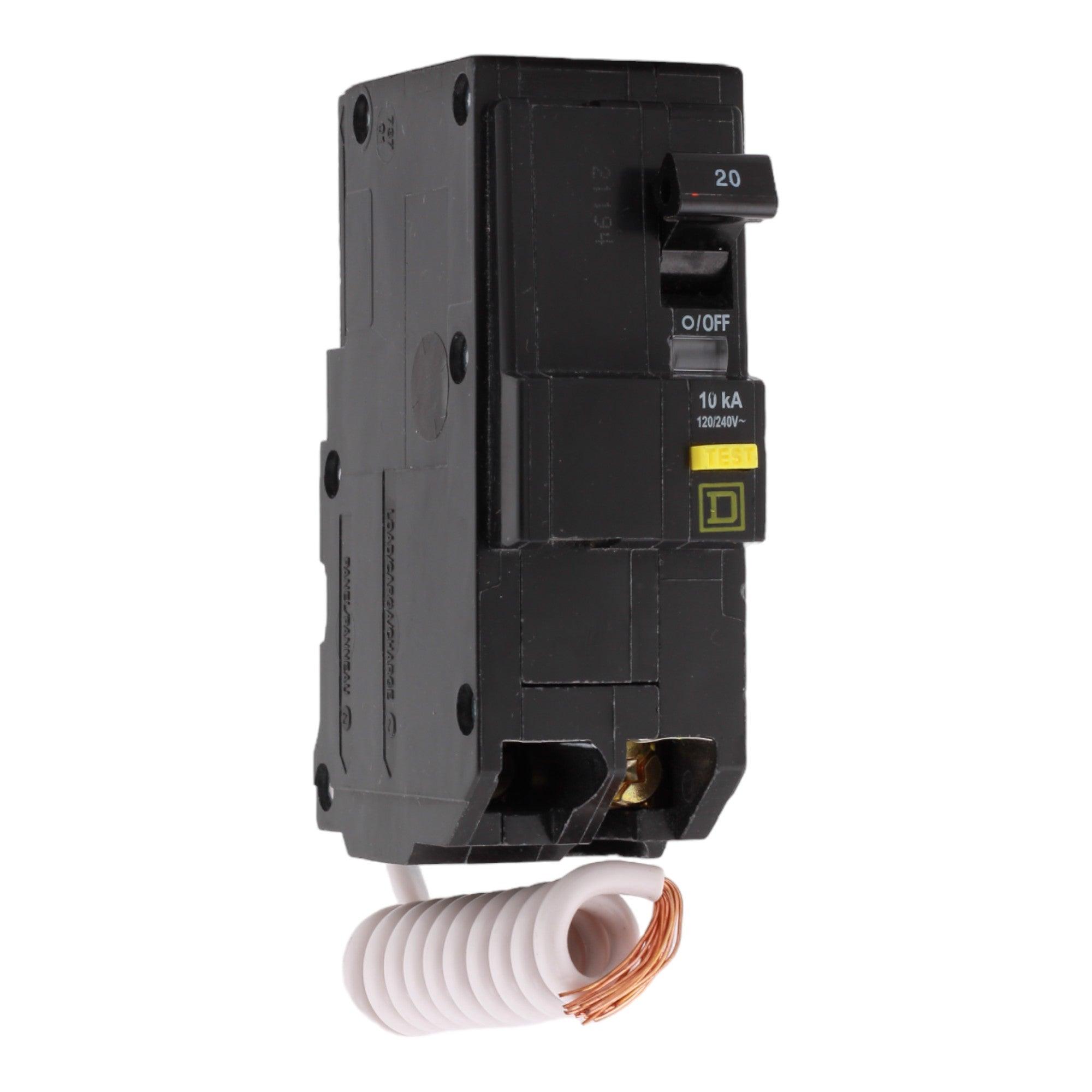 Square D QO220GFI 20 Amp Double Pole 240V Pigtail-Neutral GFCI Ground Fault Circuit Breaker UL - RES LLC Store