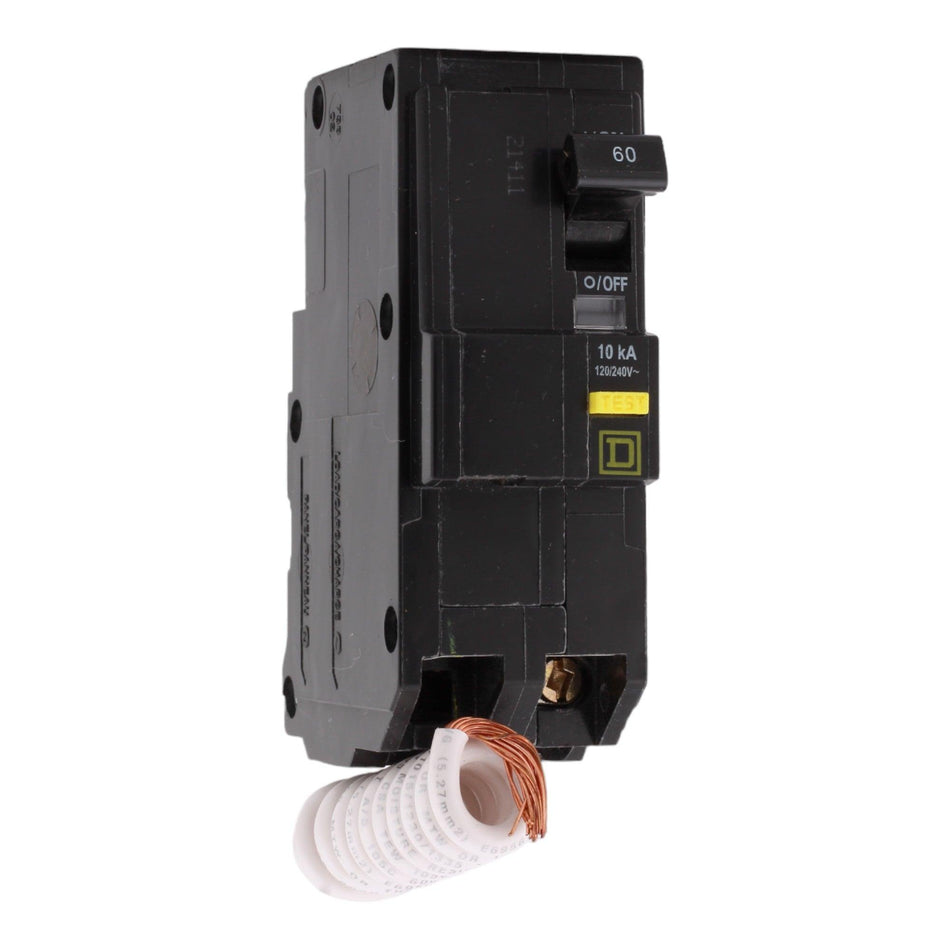 Square D QO260GFI 60 Amp Double Pole 240V Pigtail-Neutral GFCI Ground Fault Circuit Breaker UL