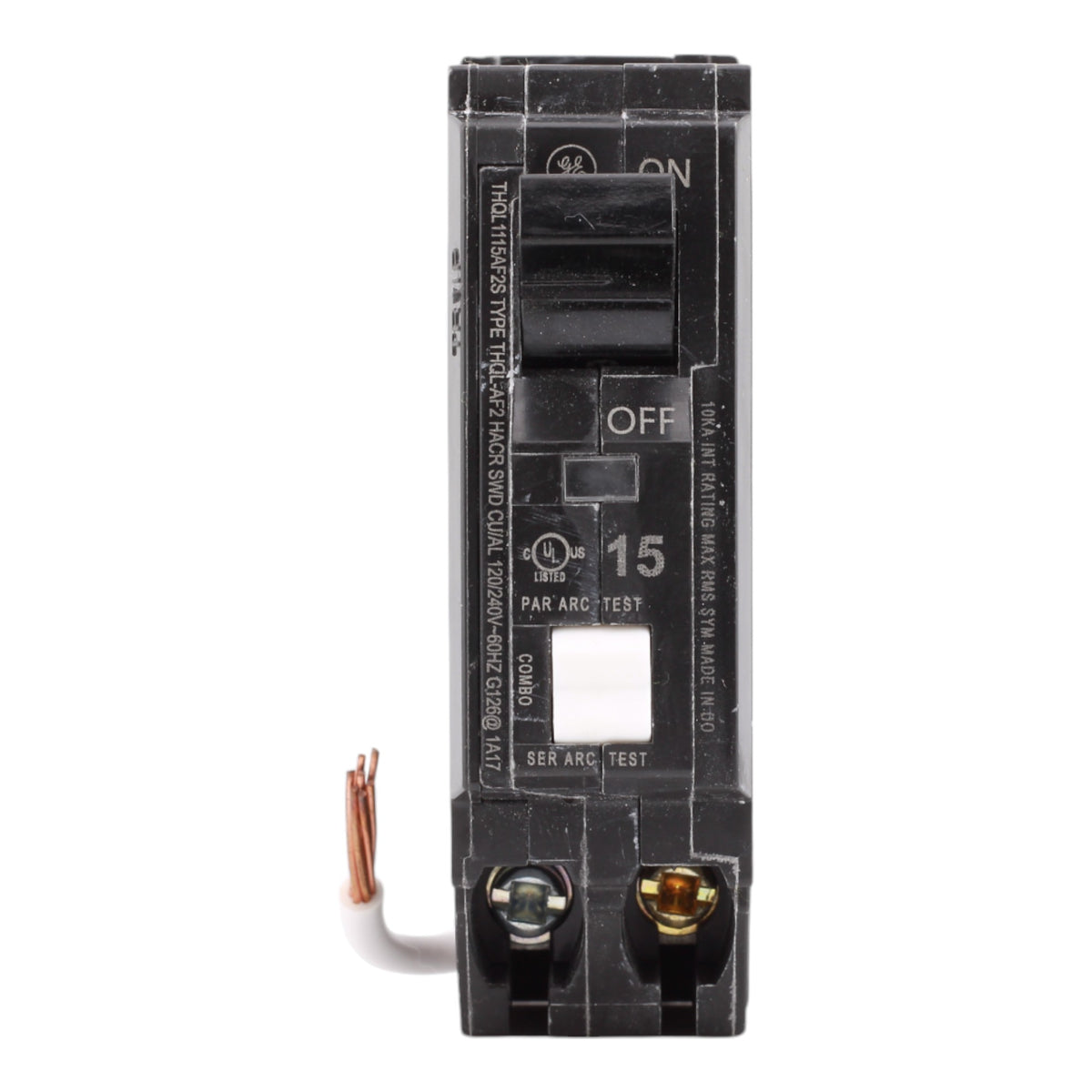 GE THQL1115AF2S 15 Amp Single Pole 120V Plug-In Arc Fault Circuit Breaker UL