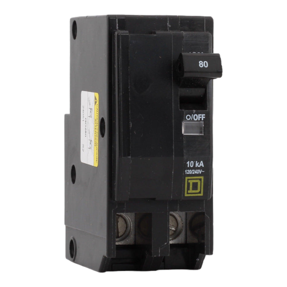 Square D QO280 80 Amp Double Pole 240V Plug-In Standard Trip Circuit Breaker UL - RES LLC Store