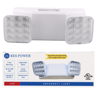 RES POWER LED Emergency Light, 2 Lamps, 180 Lumens, 2hr+ Battery, 120-347V AC, White - RES LLC Store