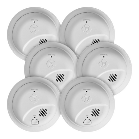 BRK SMI110 10-Year Battery Smoke Alarm 6 Pack UL Listed