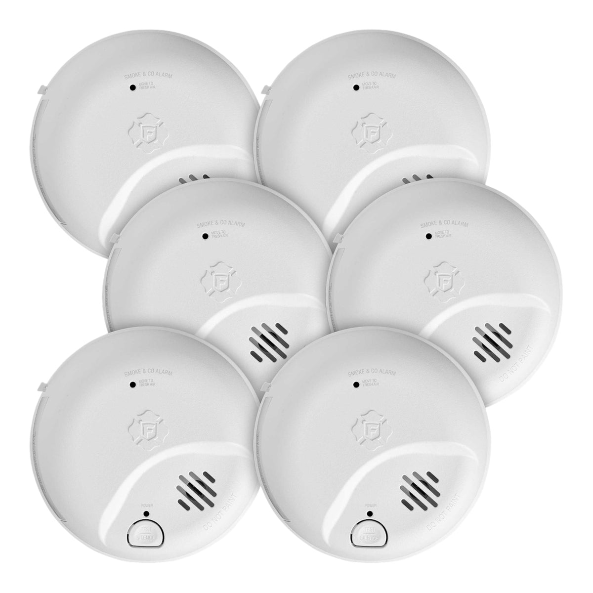 BRK SMICO105-AC-PACK-6 Hardwired Smoke and Carbon Monoxide Alarm 120V AC with Backup Battery