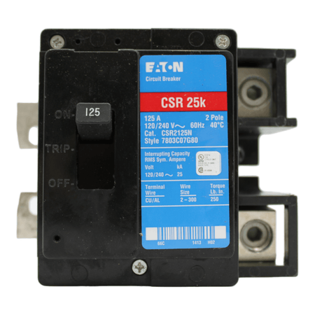 Eaton CH CSR2125N Main Breaker 125 Amps 240 Volts 2 Pole Bolt on UL Listed - RES LLC Store