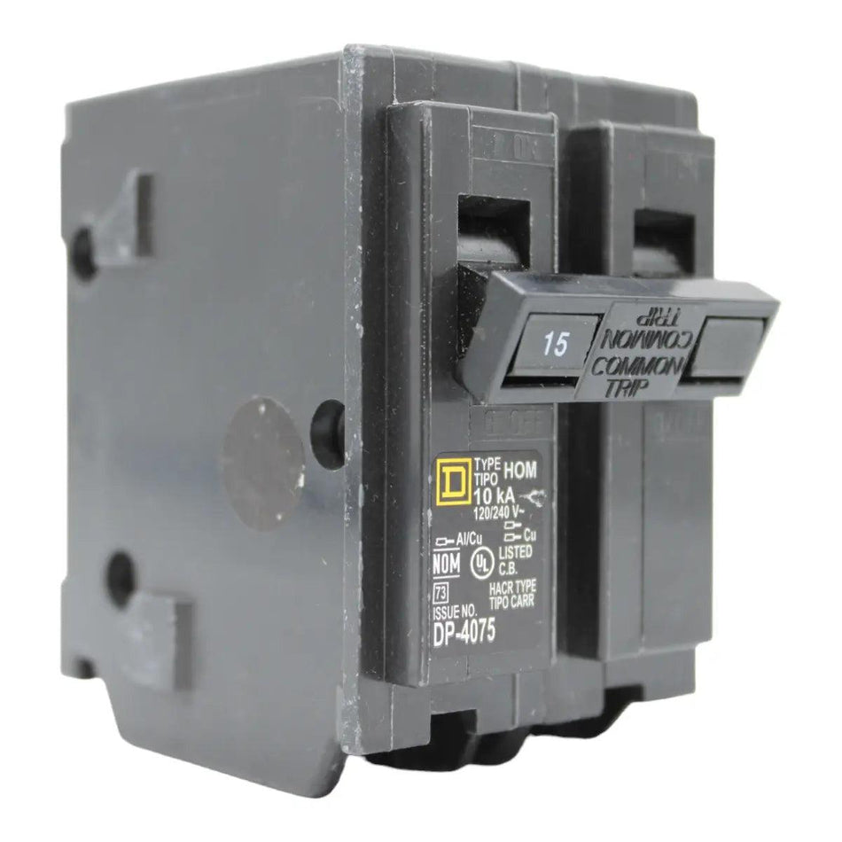 Square D HOM215 Circuit Breaker 15 Amps 240 Volts 2 Pole Plug in UL Listed - RES LLC Store