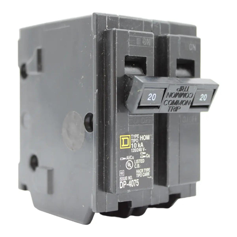 Square D HOM220 Circuit Breaker 20 Amps 240 Volts 2 Pole Plug in UL Listed - RES LLC Store