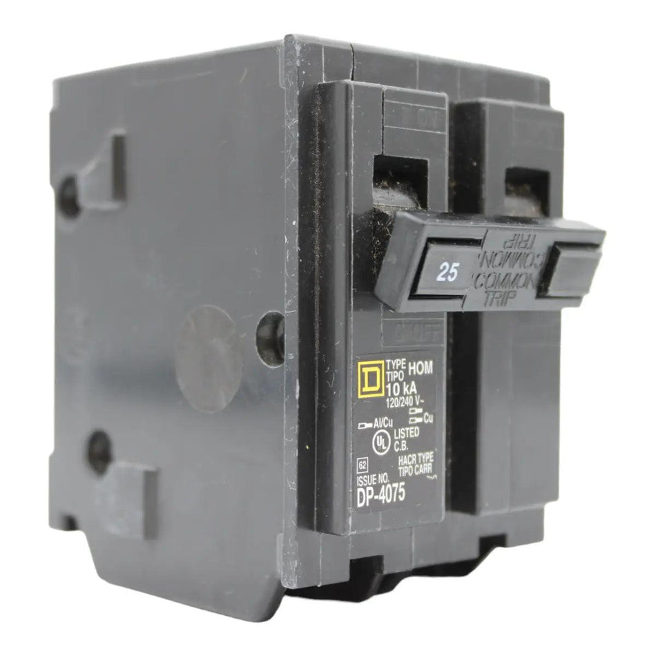 Square D HOM225 Circuit Breaker 25 Amps 240 Volts 2 Pole Plug in UL Listed - RES LLC Store