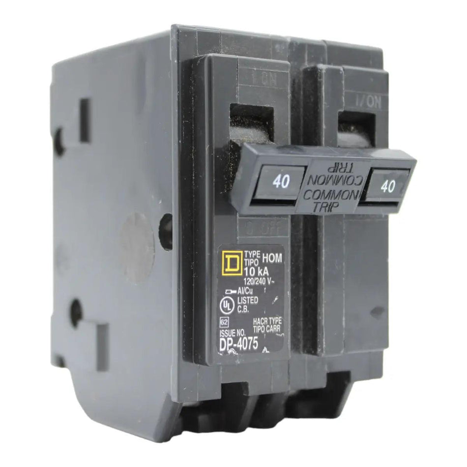 Square D HOM240 40 Amp Double Pole 240V Plug-In Standard Trip Circuit Breaker UL - RES LLC Store