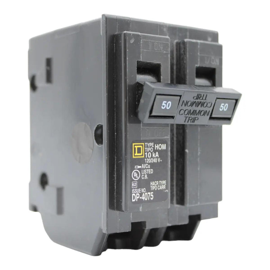 Square D HOM250 50 Amp Double Pole 240V Plug-In Standard Trip Circuit Breaker UL - RES LLC Store