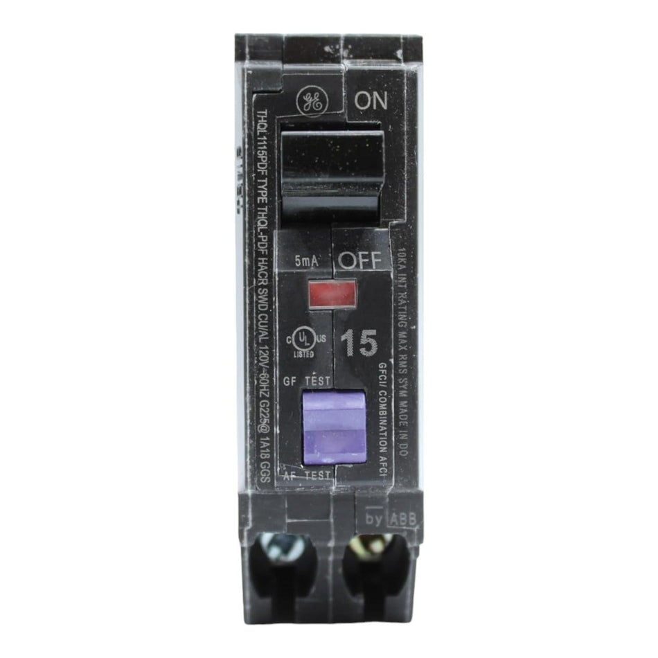 GE THQL1115PDF 15 Amp Single Pole 120V Plug-On Neutral AFCI/GFCI Dual Function Circuit Breaker UL - RES LLC Store